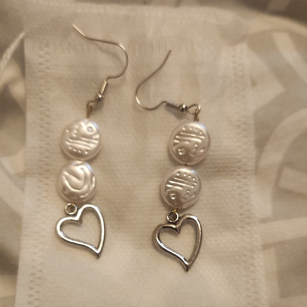 Heart Soul Silver Heart Charm Earrings